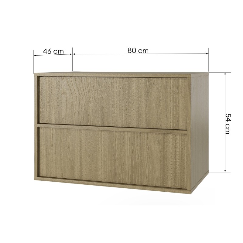 Szafka pod umywalkę nablatową Mossy, 80 cm, dąb perłowy