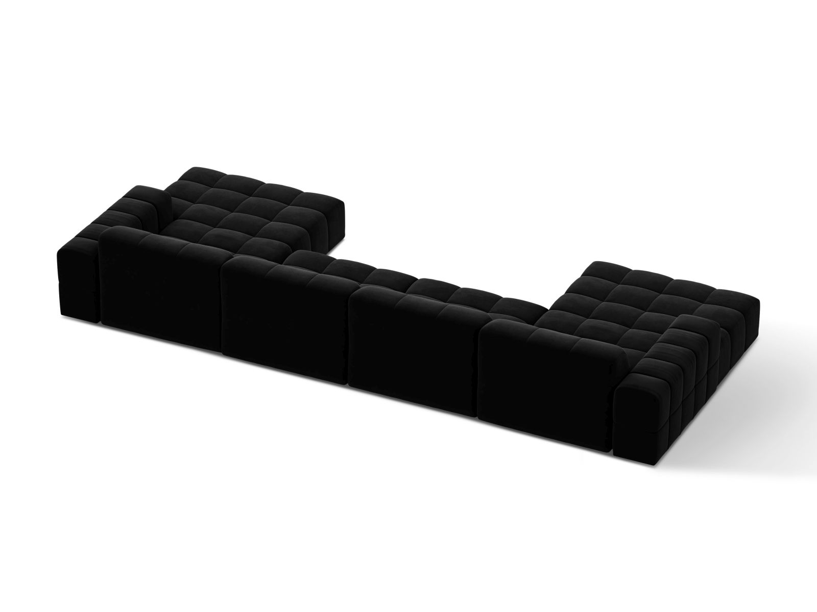 Velvet Panoramic Sofa, "Jennifer", 6 Seats, 375x167x78
