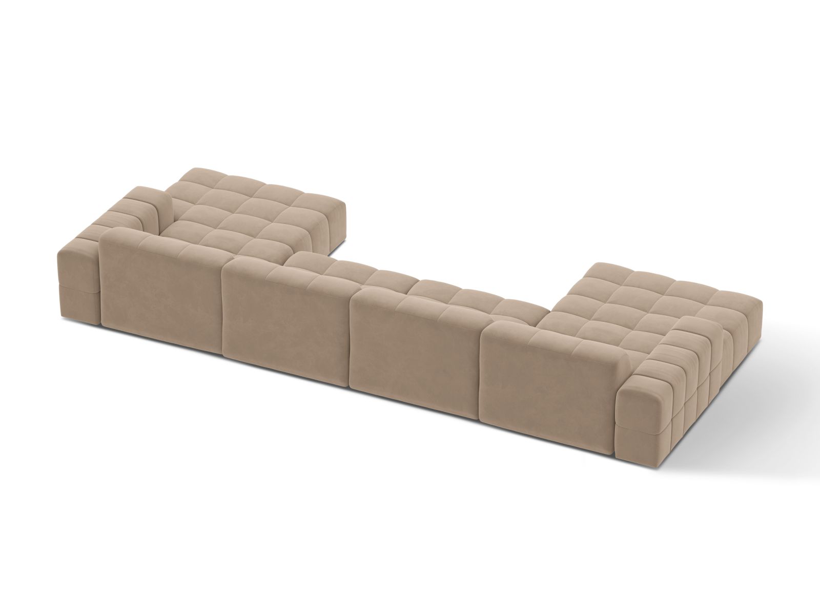 Velvet Panoramic Sofa, "Jennifer", 6 Seats, 375x167x78