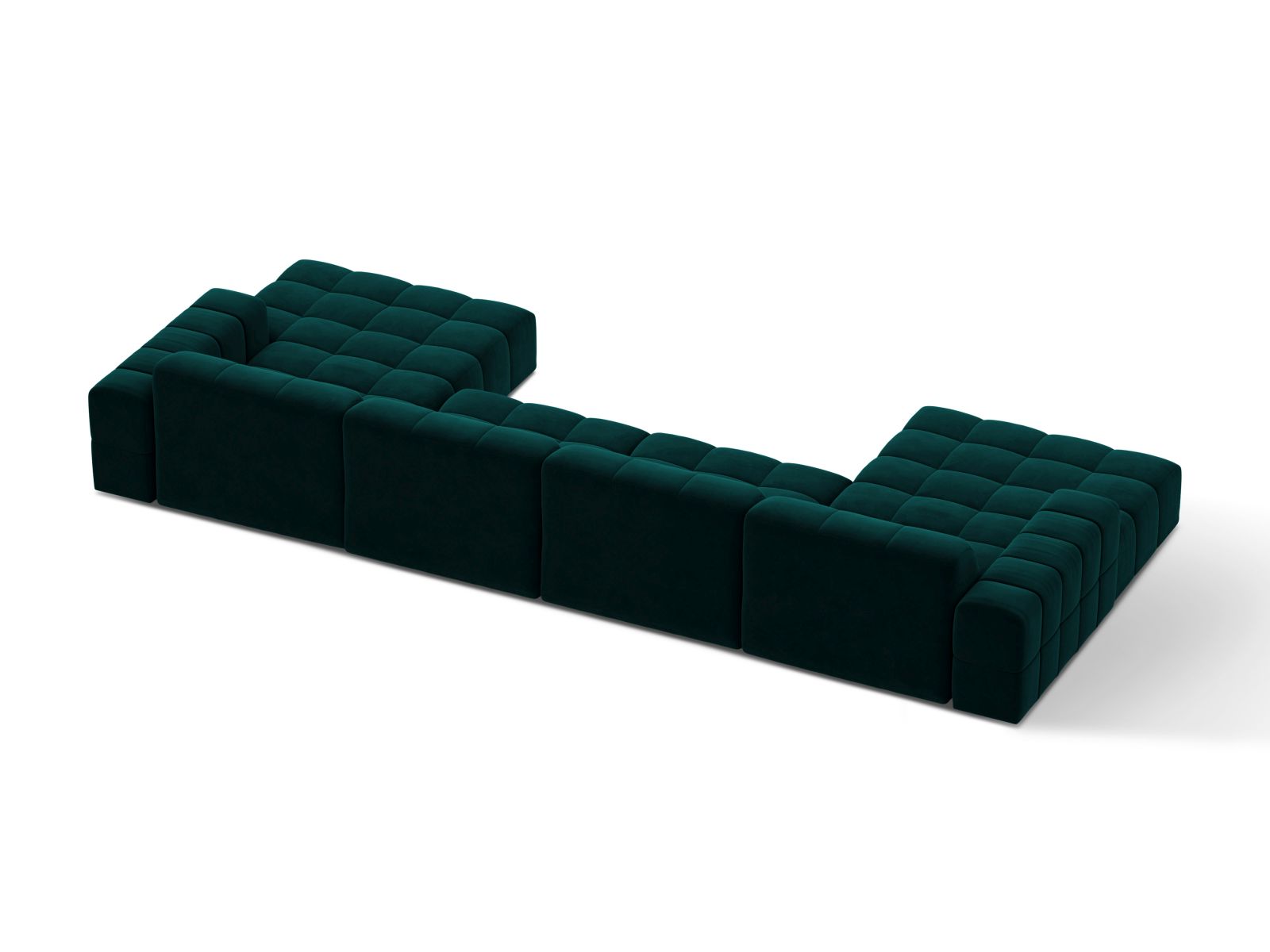 Velvet Panoramic Sofa, "Jennifer", 6 Seats, 375x167x78