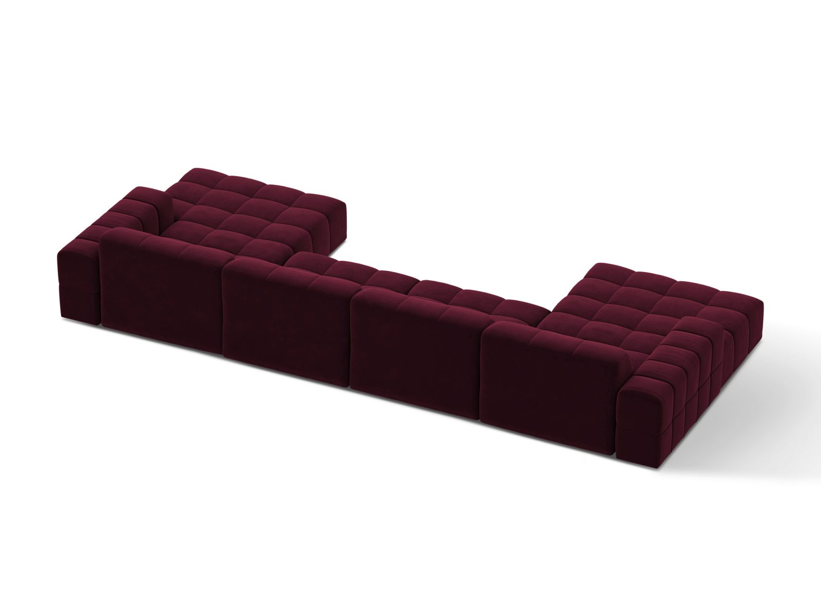 Velvet Panoramic Sofa, "Jennifer", 6 Seats, 375x167x78