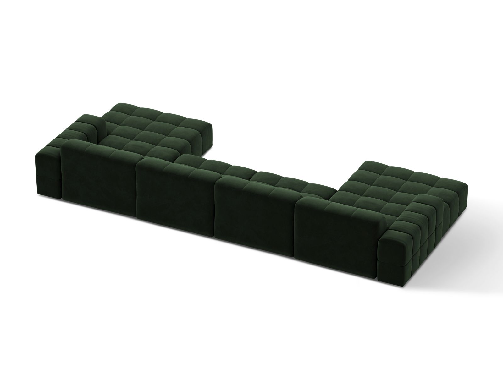 Velvet Panoramic Sofa, "Jennifer", 6 Seats, 375x167x78