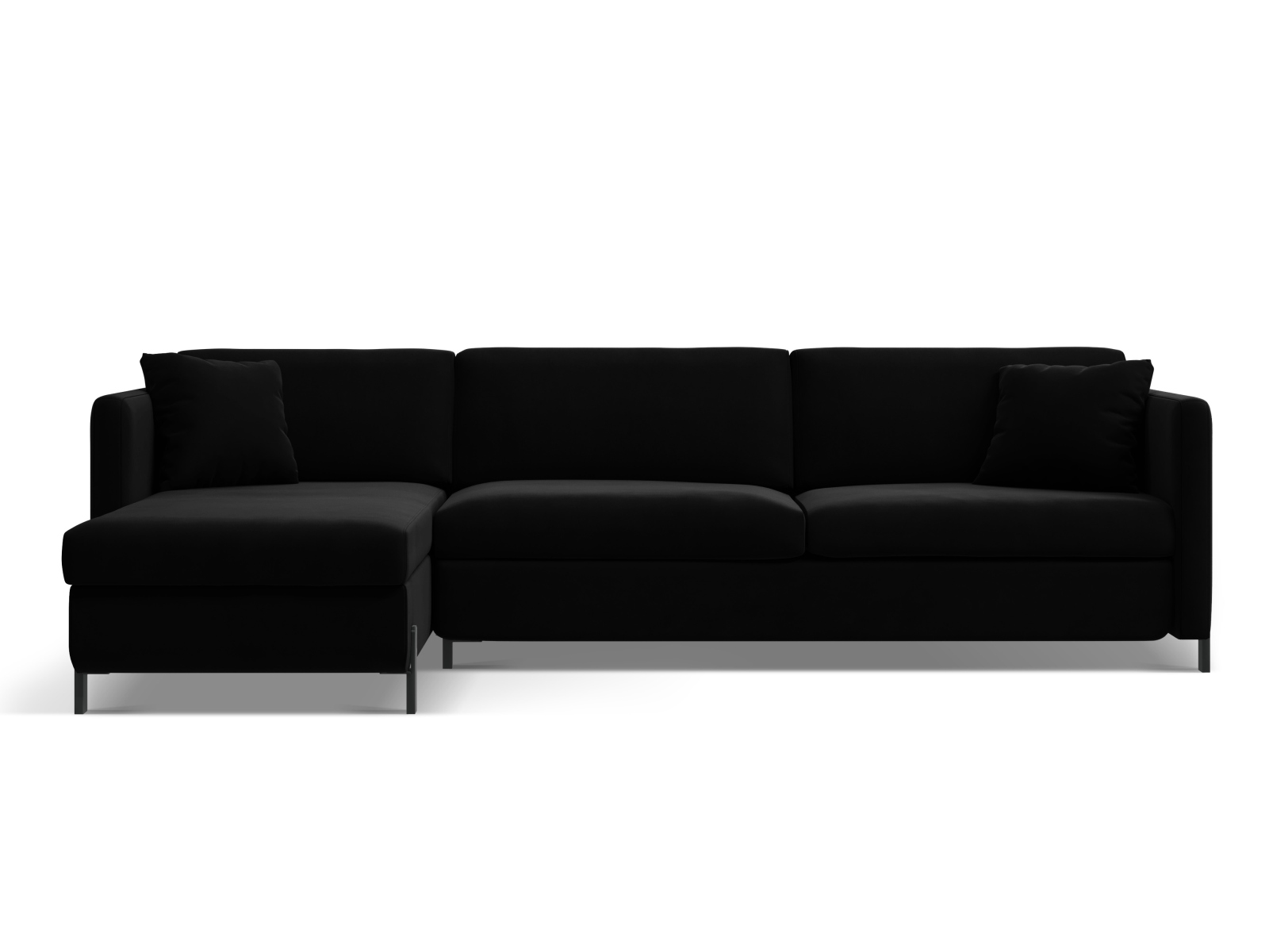 Velvet Left Corner Sofa With Bed Function, "Gloria", 5 Seats, 286x170x88