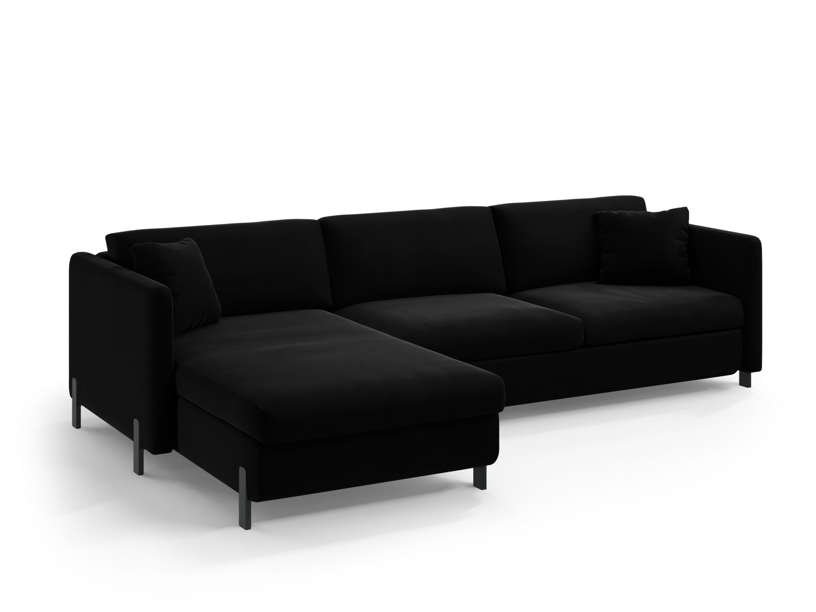 Velvet Left Corner Sofa With Bed Function, "Gloria", 5 Seats, 286x170x88
