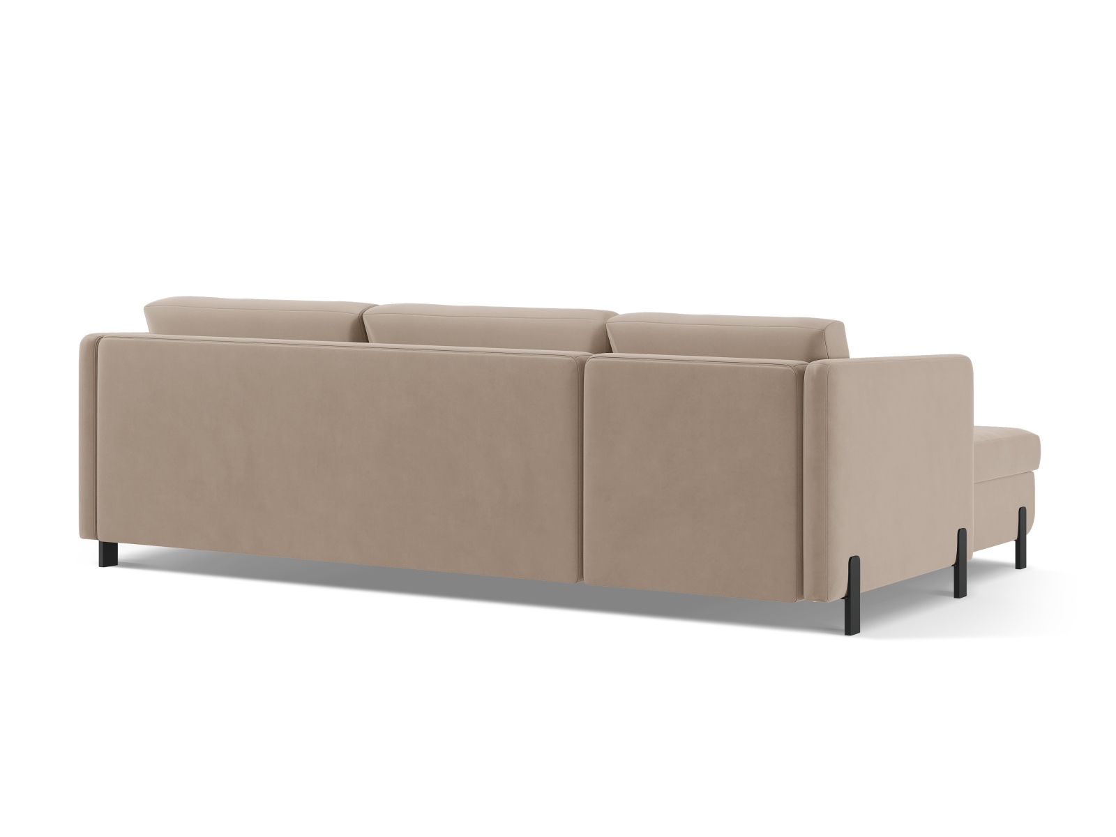 Velvet Right Corner Sofa With Bed Function, "Gloria", 5 Seats, 286x170x88