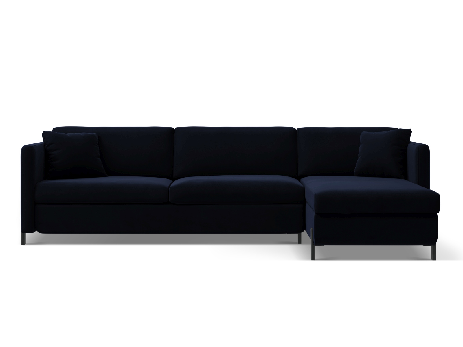 Velvet Right Corner Sofa With Bed Function, "Gloria", 5 Seats, 286x170x88