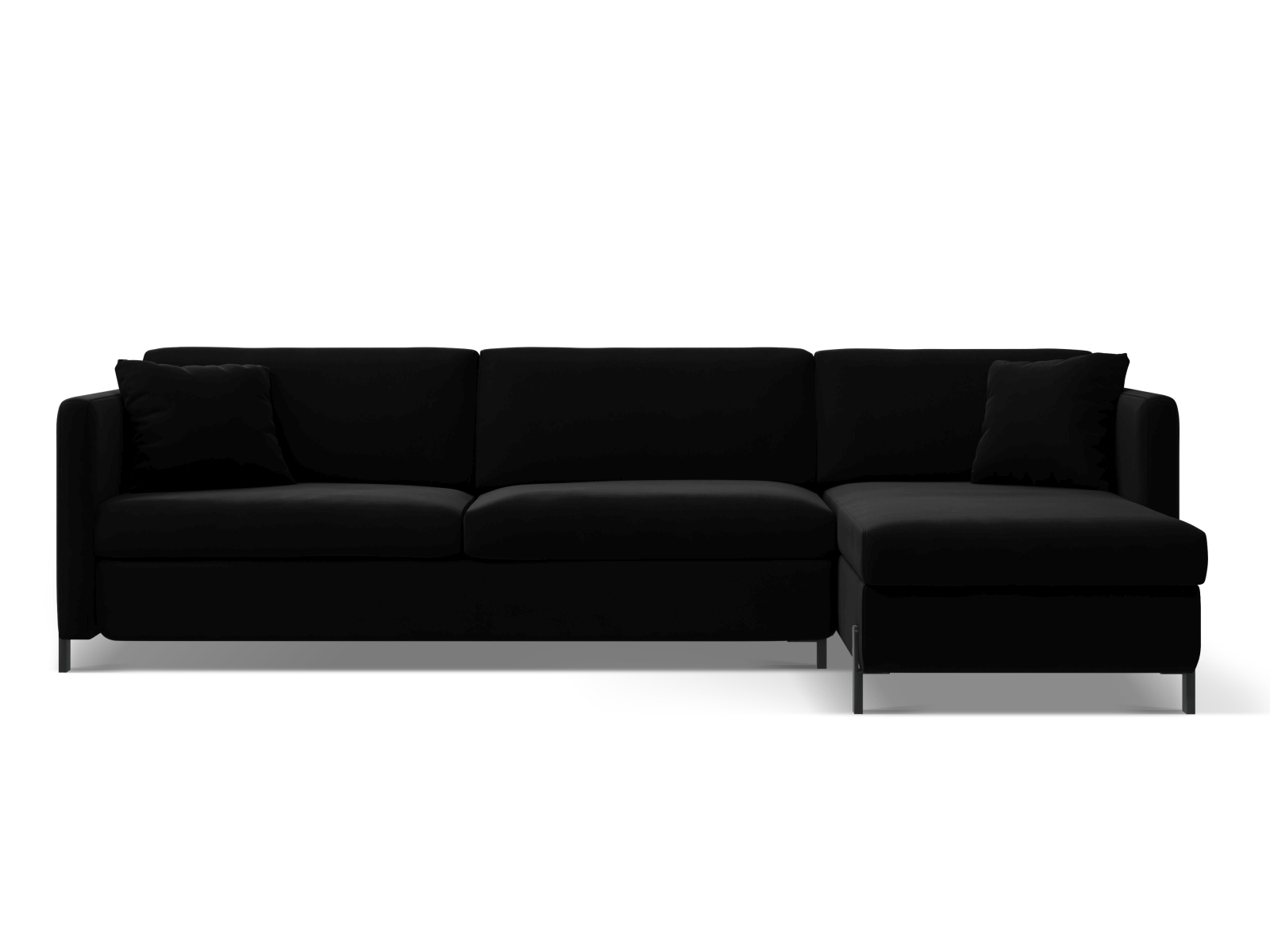 Velvet Right Corner Sofa With Bed Function, "Gloria", 5 Seats, 286x170x88