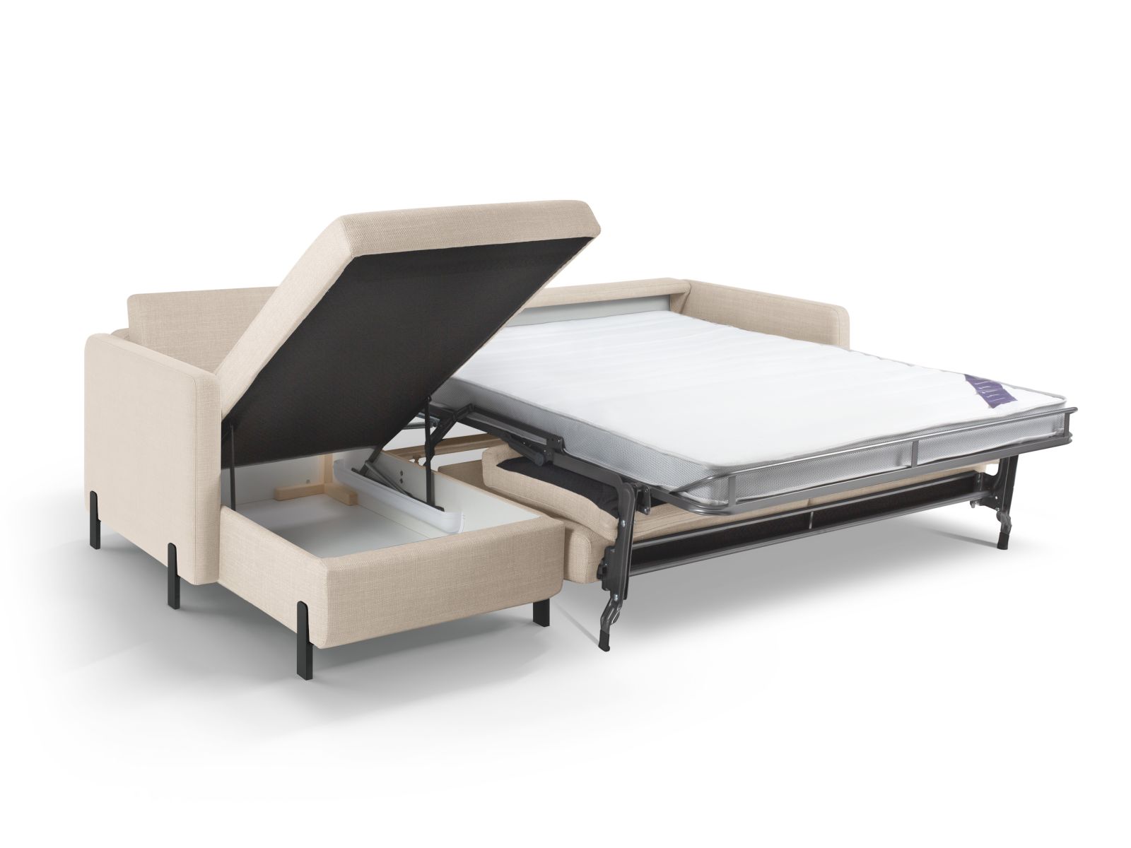 Left Corner Sofa With Bed Function And Box, "Gloria", 5 Seats, 286x170x88