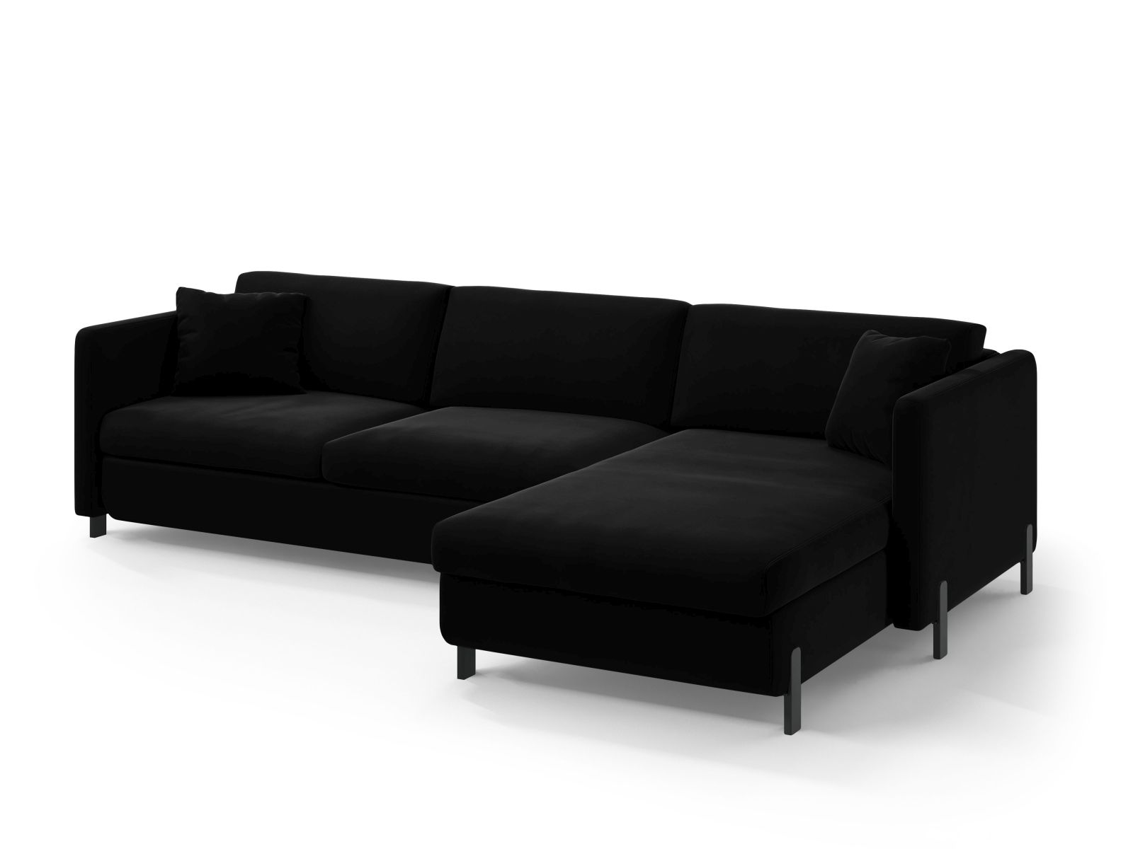 Velvet Right Corner Sofa With Bed Function, "Gloria", 5 Seats, 286x170x88