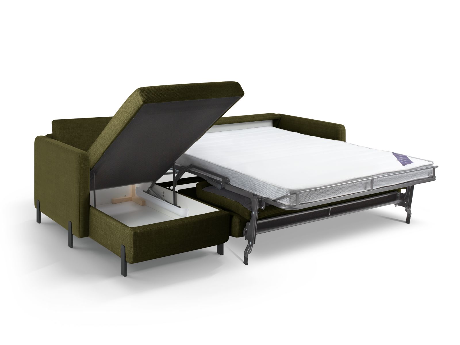 Left Corner Sofa With Bed Function And Box, "Gloria", 5 Seats, 286x170x88