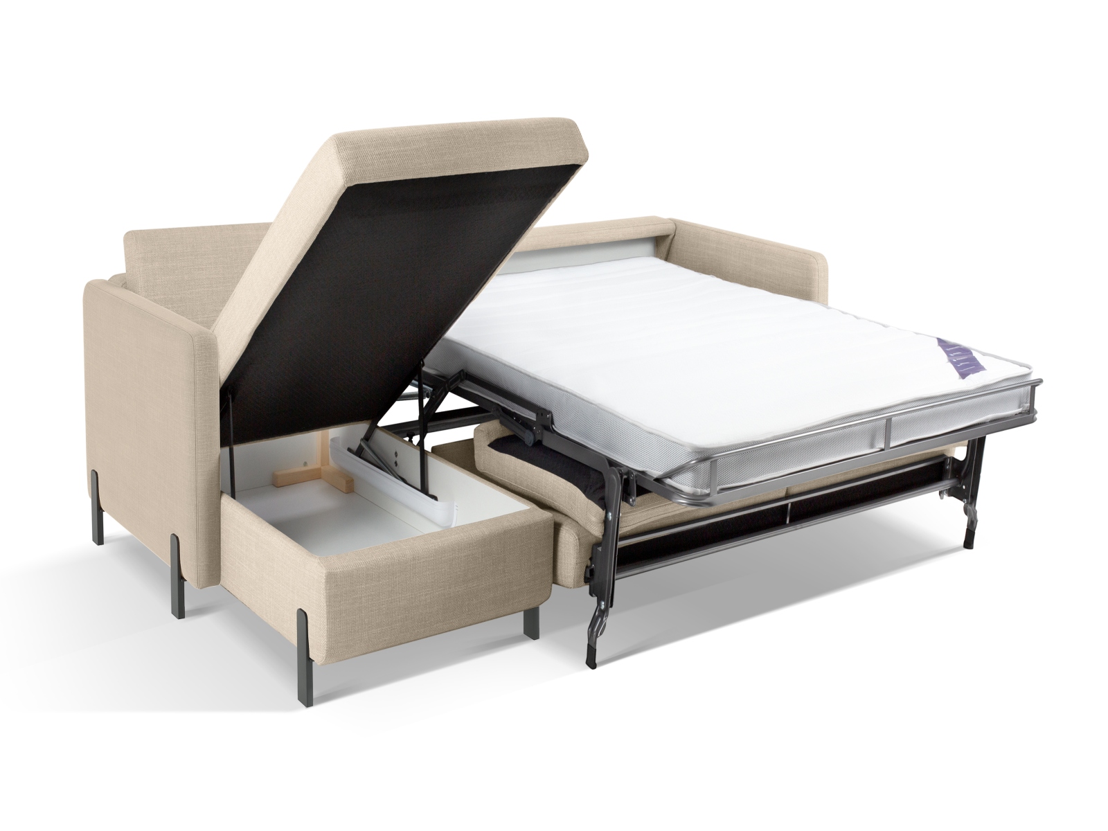 Left Corner Sofa With Bed Function And Box, "Gloria", 5 Seats, 286x170x88
