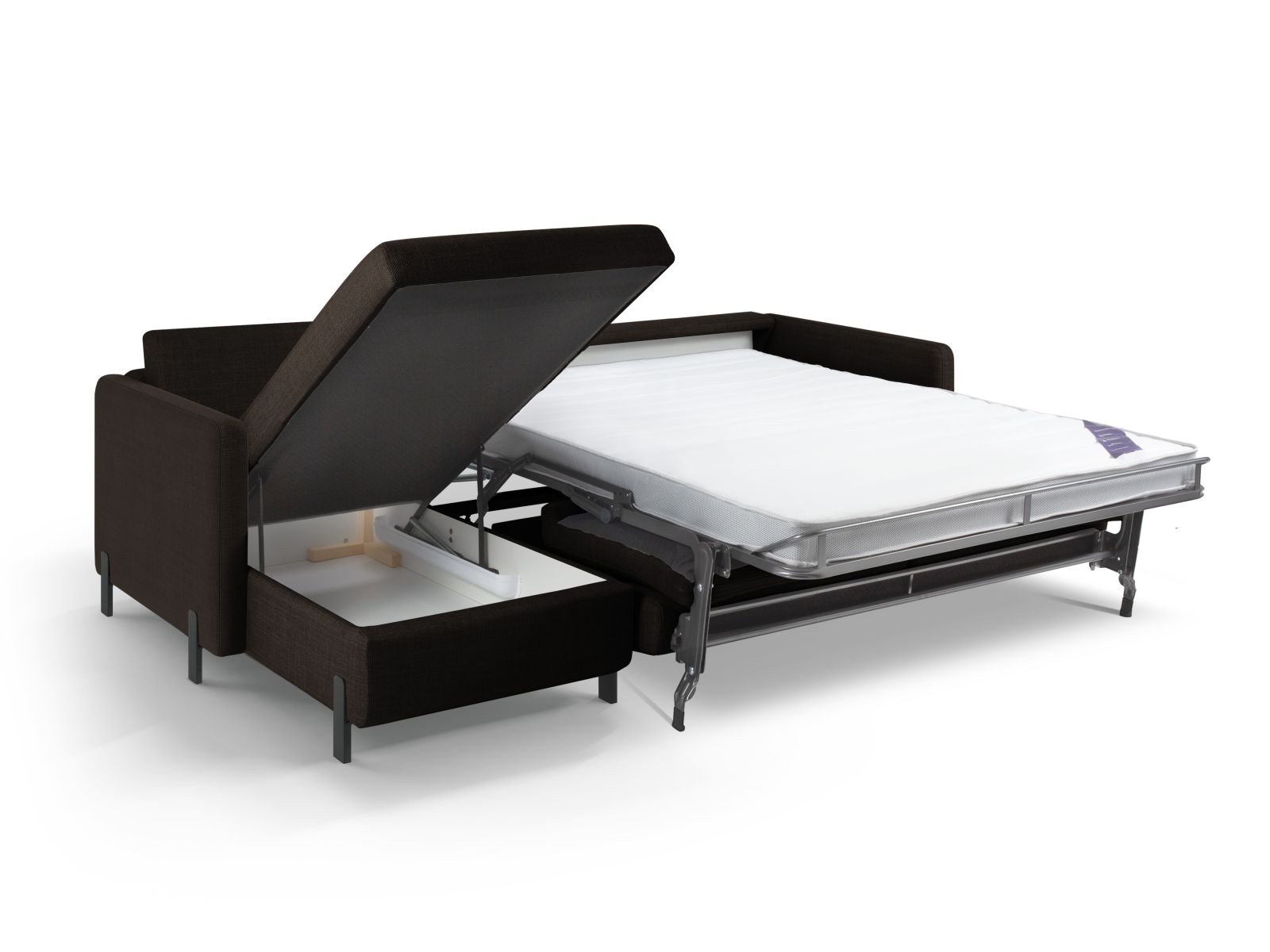 Left Corner Sofa With Bed Function And Box, "Gloria", 5 Seats, 286x170x88