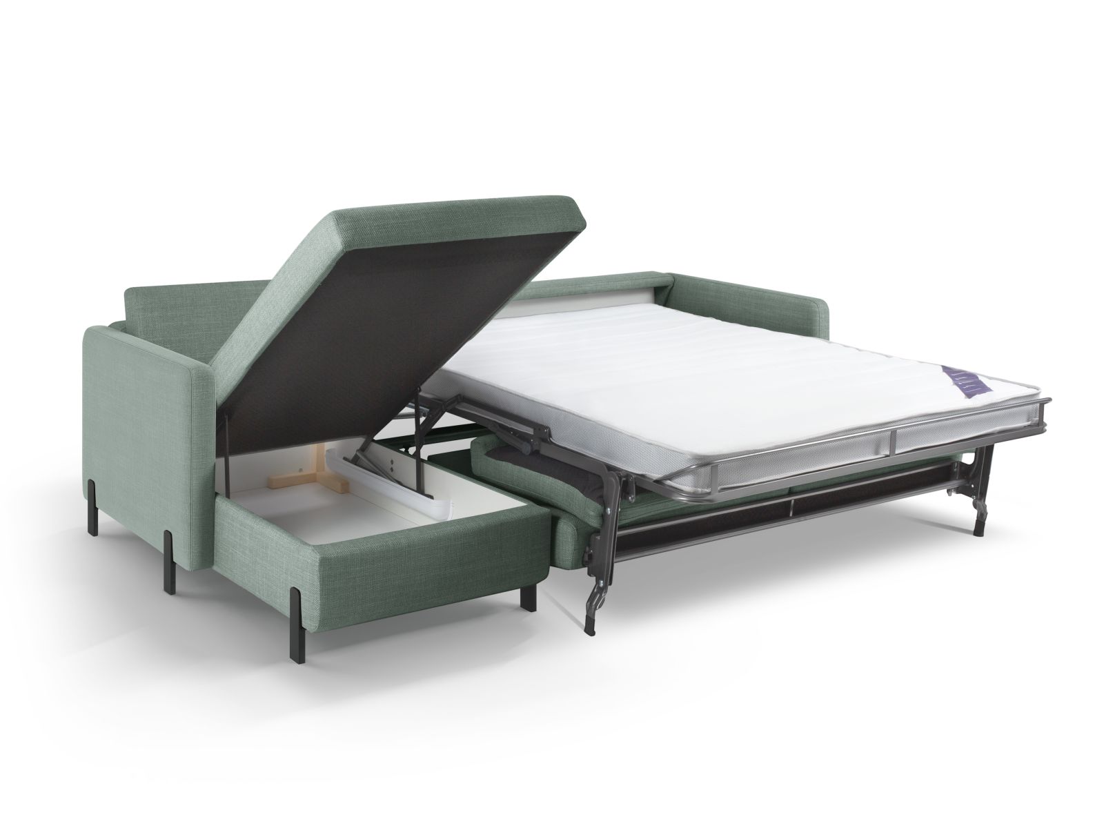 Left Corner Sofa With Bed Function And Box, "Gloria", 5 Seats, 286x170x88