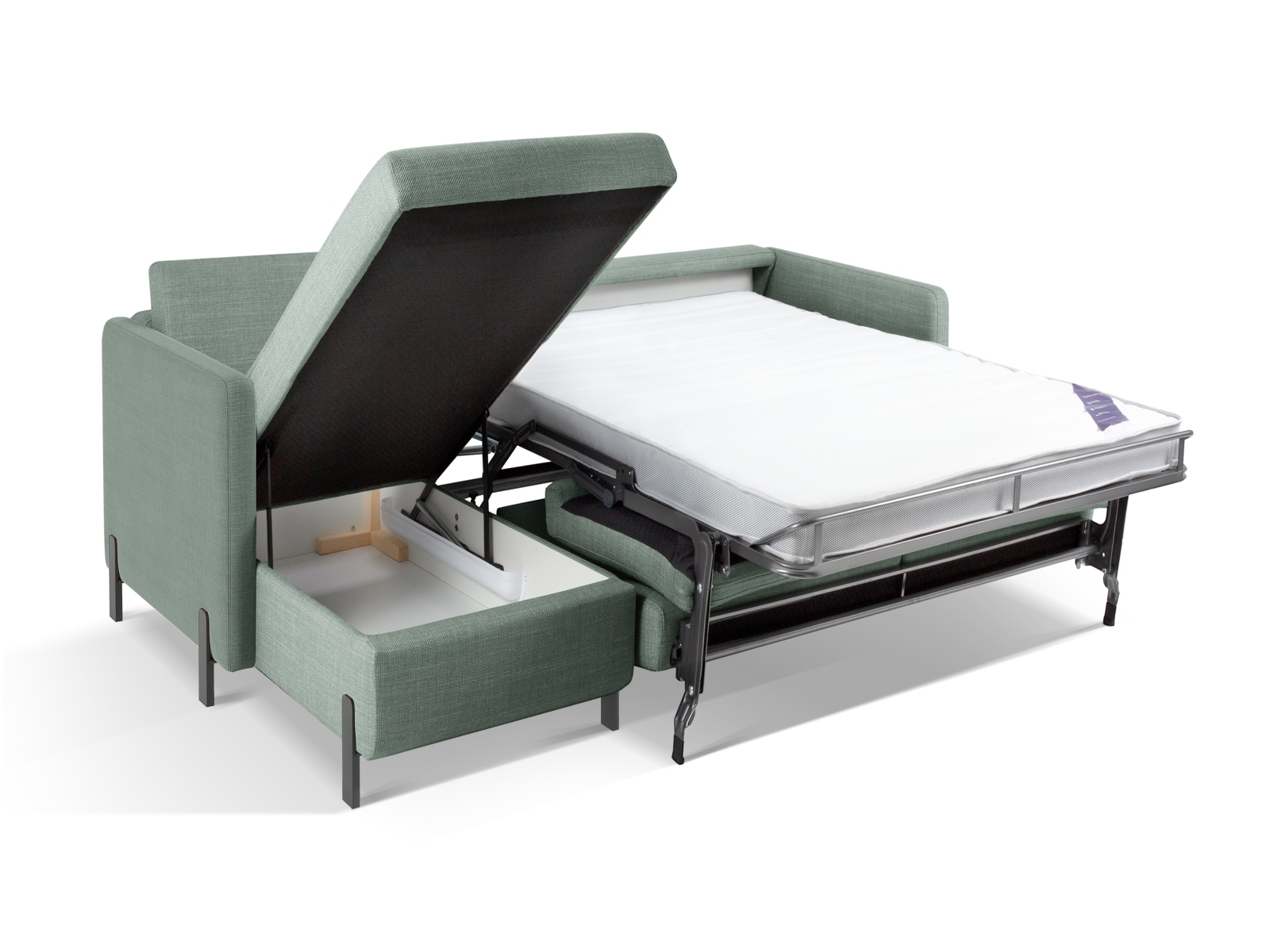 Left Corner Sofa With Bed Function And Box, "Gloria", 5 Seats, 286x170x88