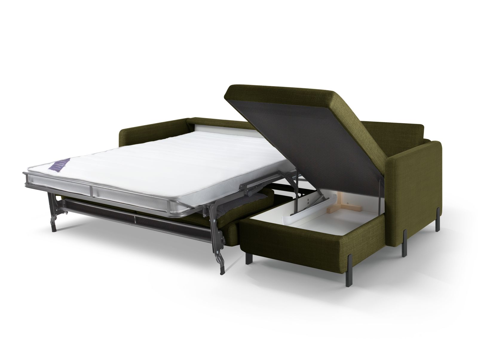 Right Corner Sofa With Bed Function And Box, "Gloria", 5 Seats, 286x170x88