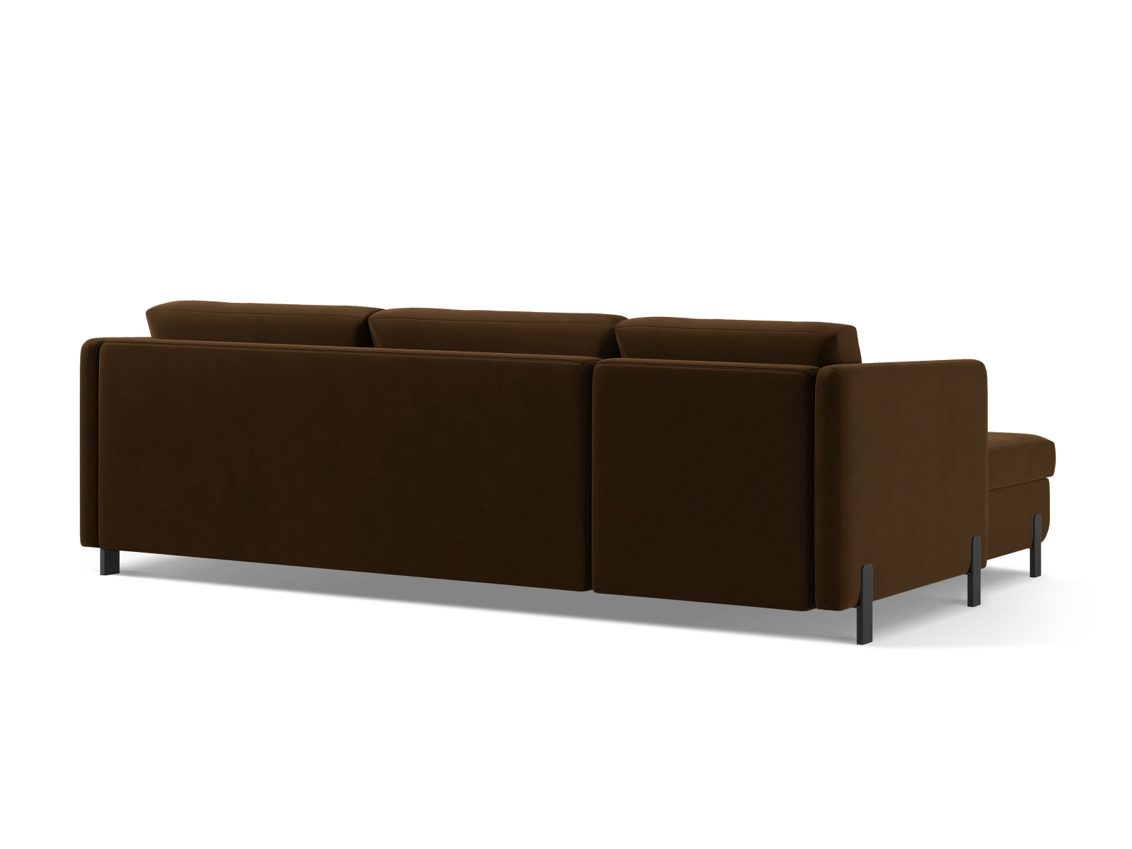 Velvet Right Corner Sofa With Bed Function, "Gloria", 4 Seats, 266x170x88