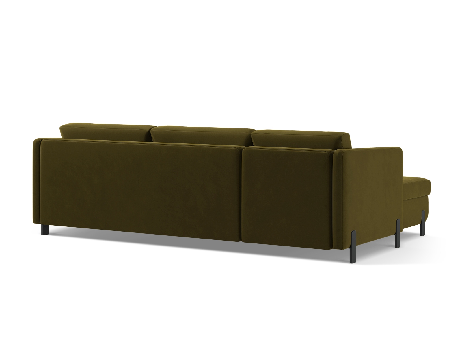 Velvet Right Corner Sofa With Bed Function, "Gloria", 4 Seats, 266x170x88