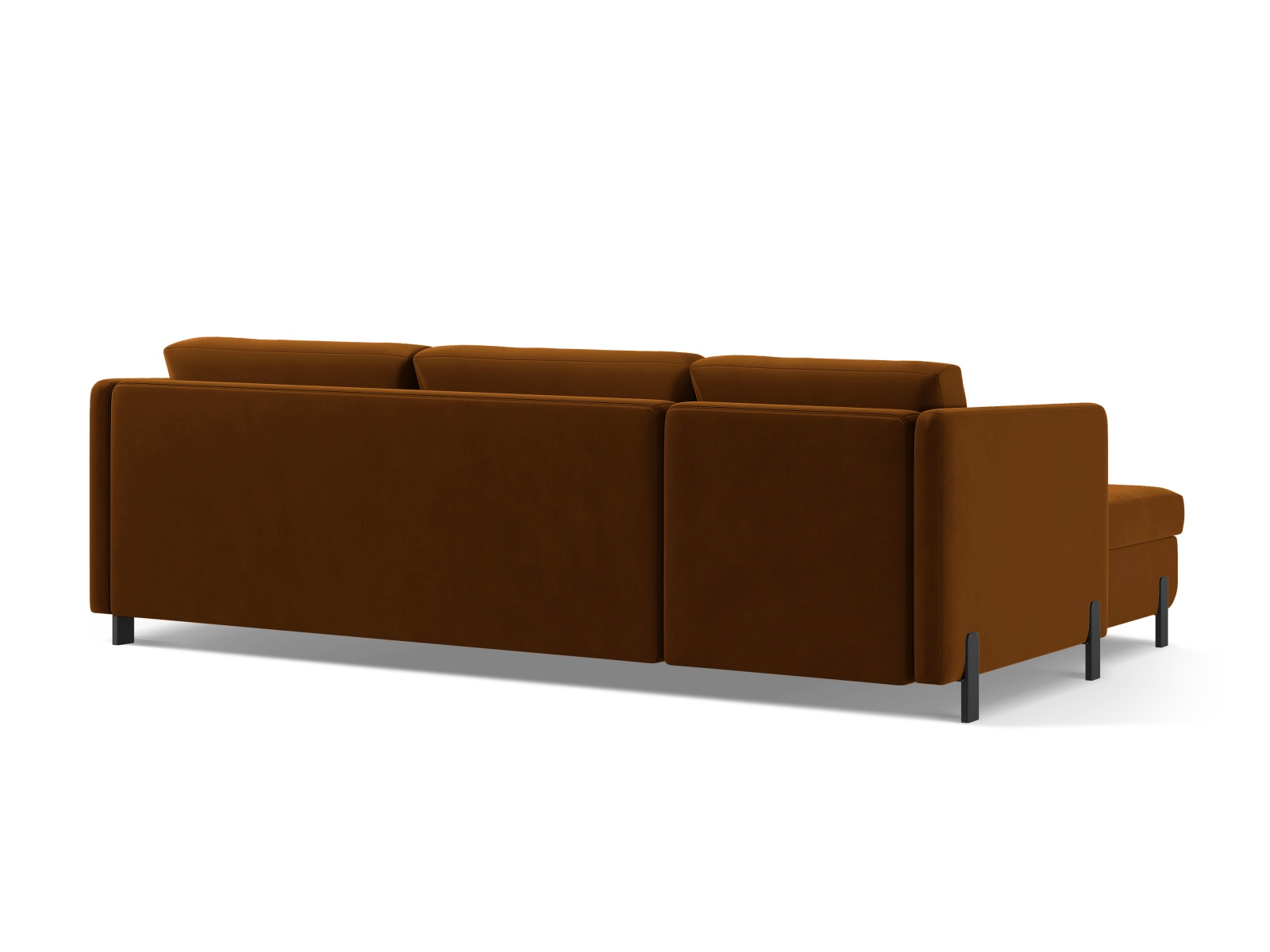 Velvet Right Corner Sofa With Bed Function, "Gloria", 4 Seats, 266x170x88