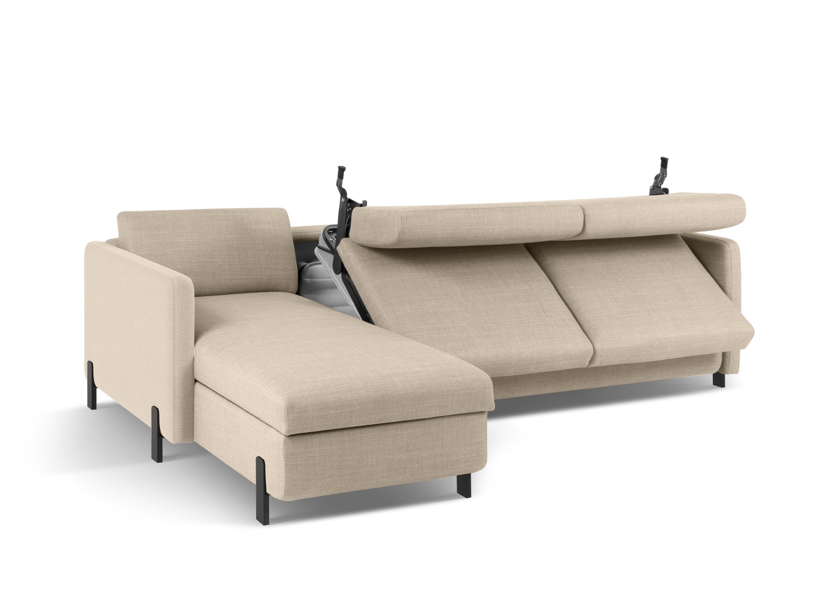 Left Corner Sofa With Bed Function And Box, "Gloria", 4 Seats, 266x170x88