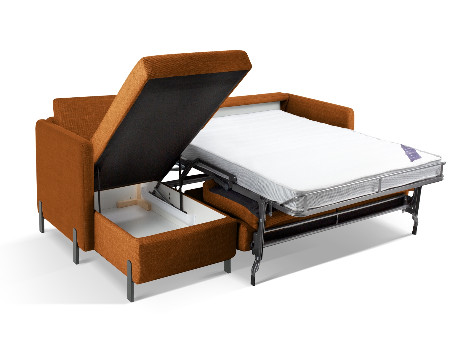 Left Corner Sofa With Bed Function And Box, "Gloria", 4 Seats, 266x170x88