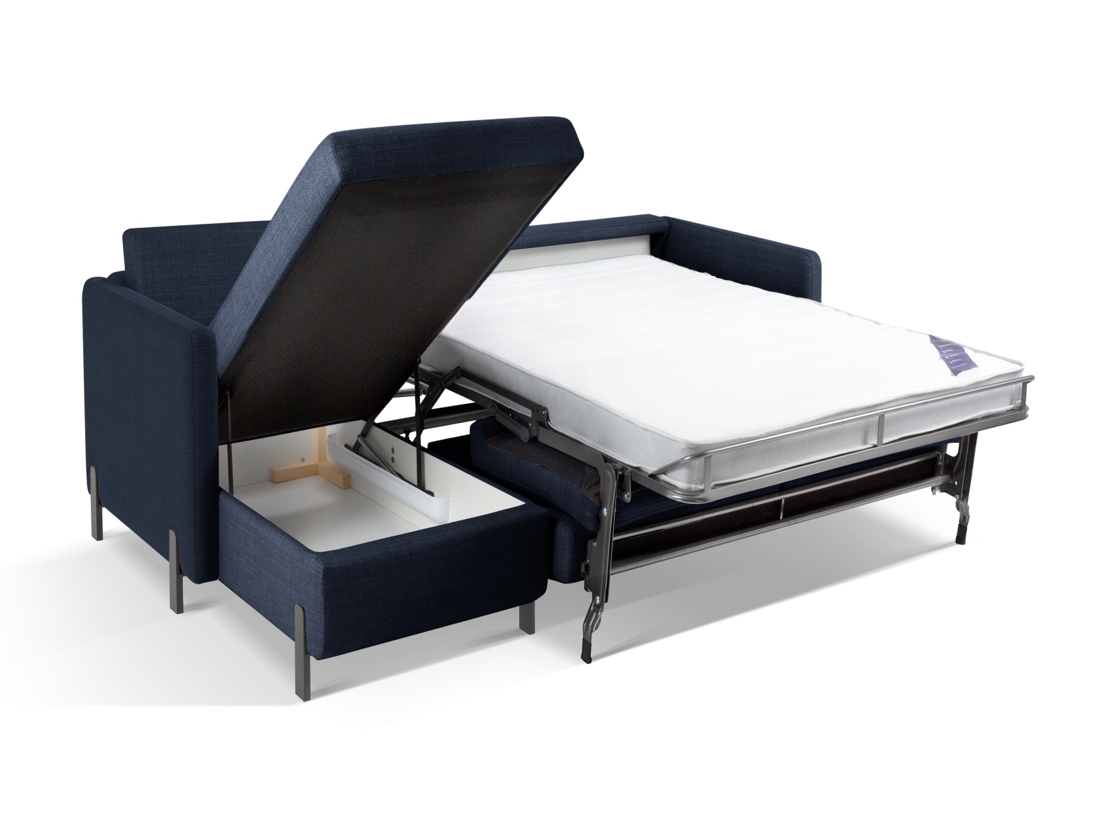 Left Corner Sofa With Bed Function And Box, "Gloria", 4 Seats, 266x170x88