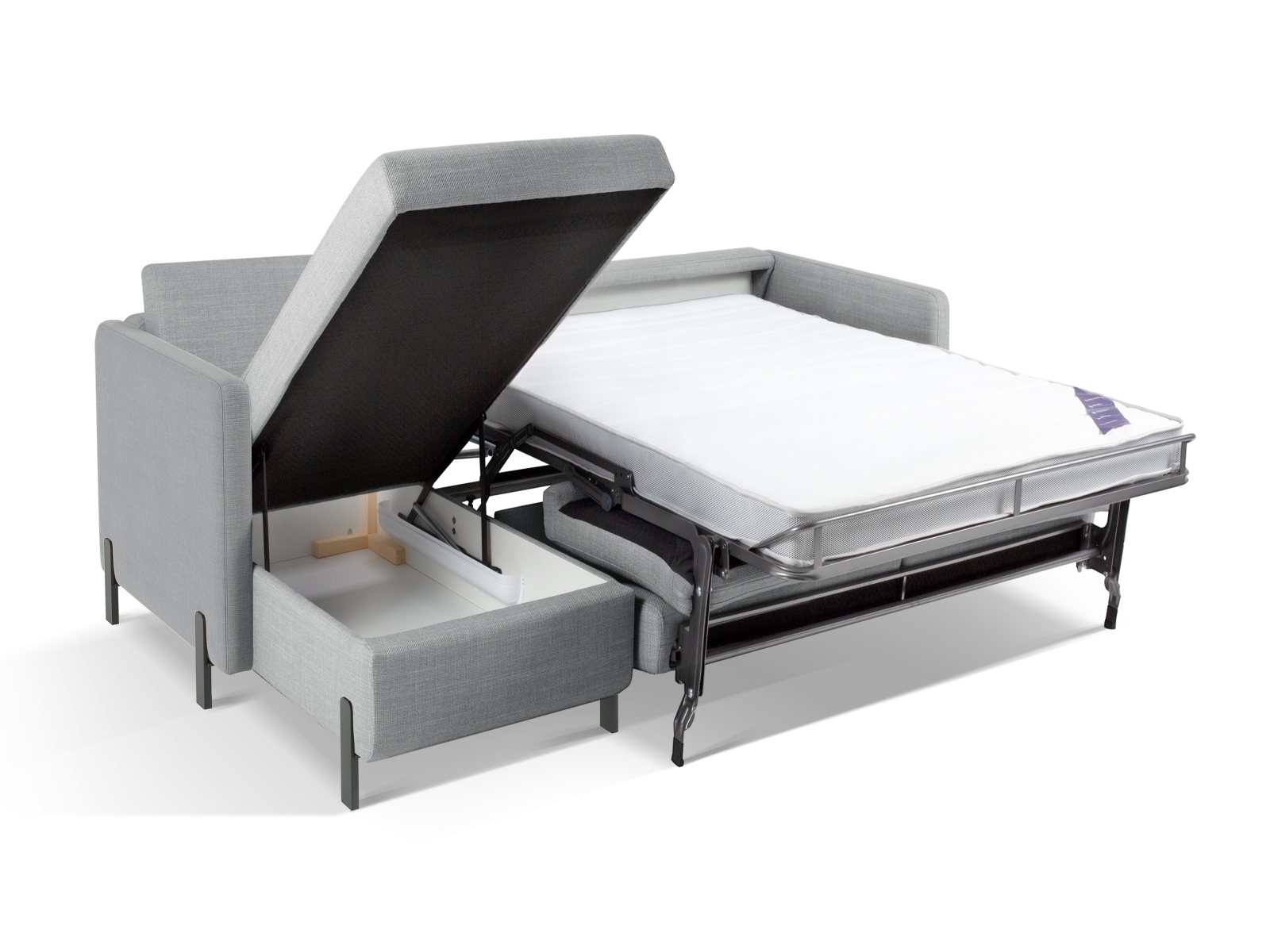 Left Corner Sofa With Bed Function And Box, "Gloria", 4 Seats, 266x170x88