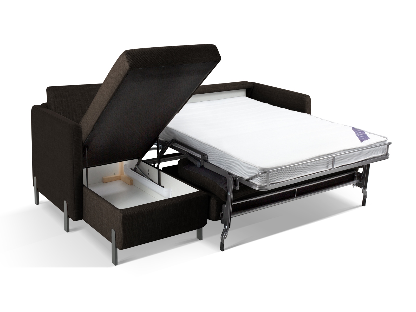 Left Corner Sofa With Bed Function And Box, "Gloria", 4 Seats, 266x170x88
