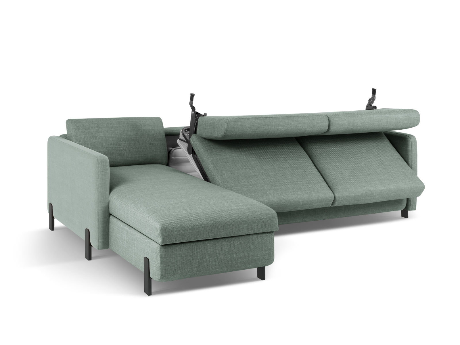 Left Corner Sofa With Bed Function And Box, "Gloria", 4 Seats, 266x170x88