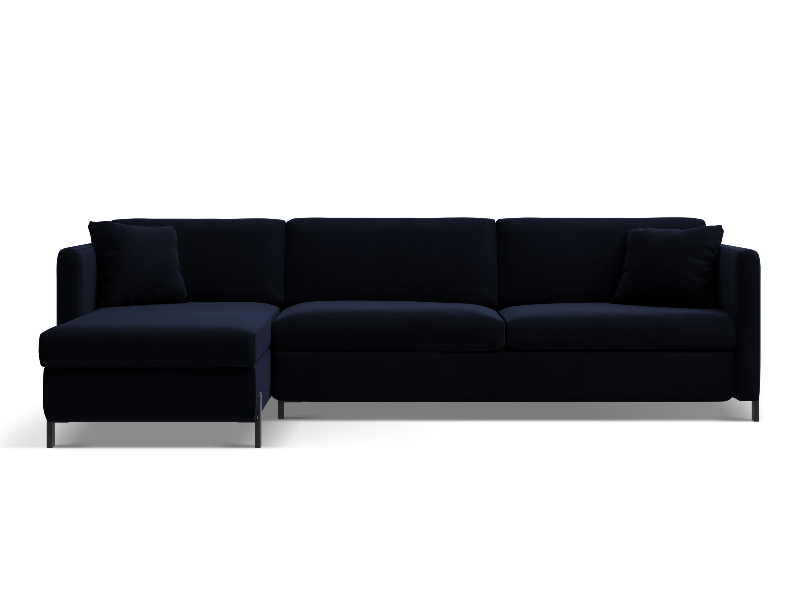Velvet Left Corner Sofa With Bed Function, "Gloria", 4 Seats, 266x170x88