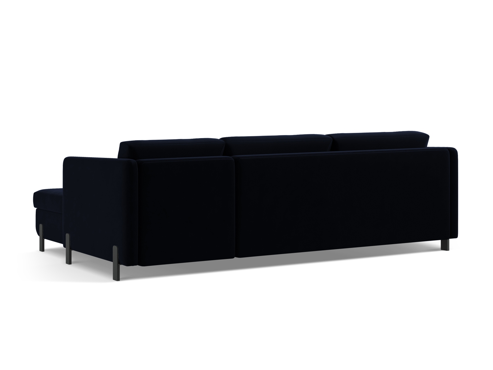 Velvet Left Corner Sofa With Bed Function, "Gloria", 4 Seats, 266x170x88