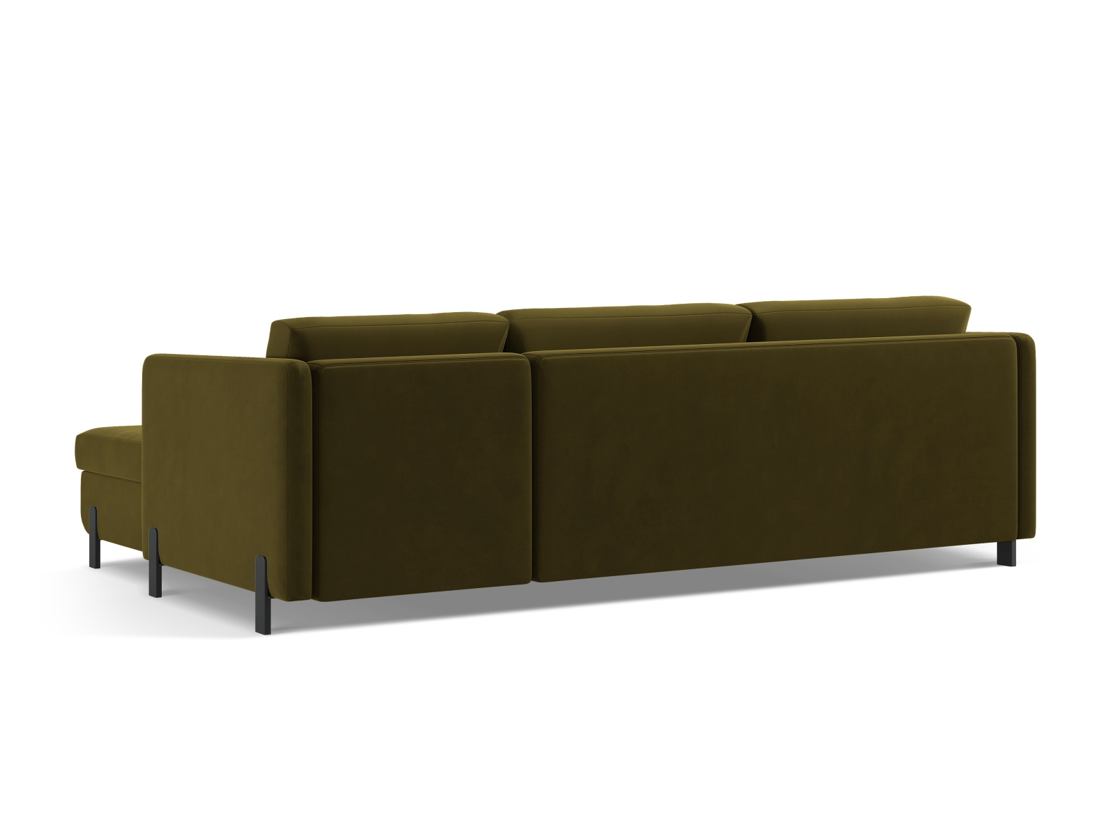 Velvet Left Corner Sofa With Bed Function, "Gloria", 4 Seats, 266x170x88