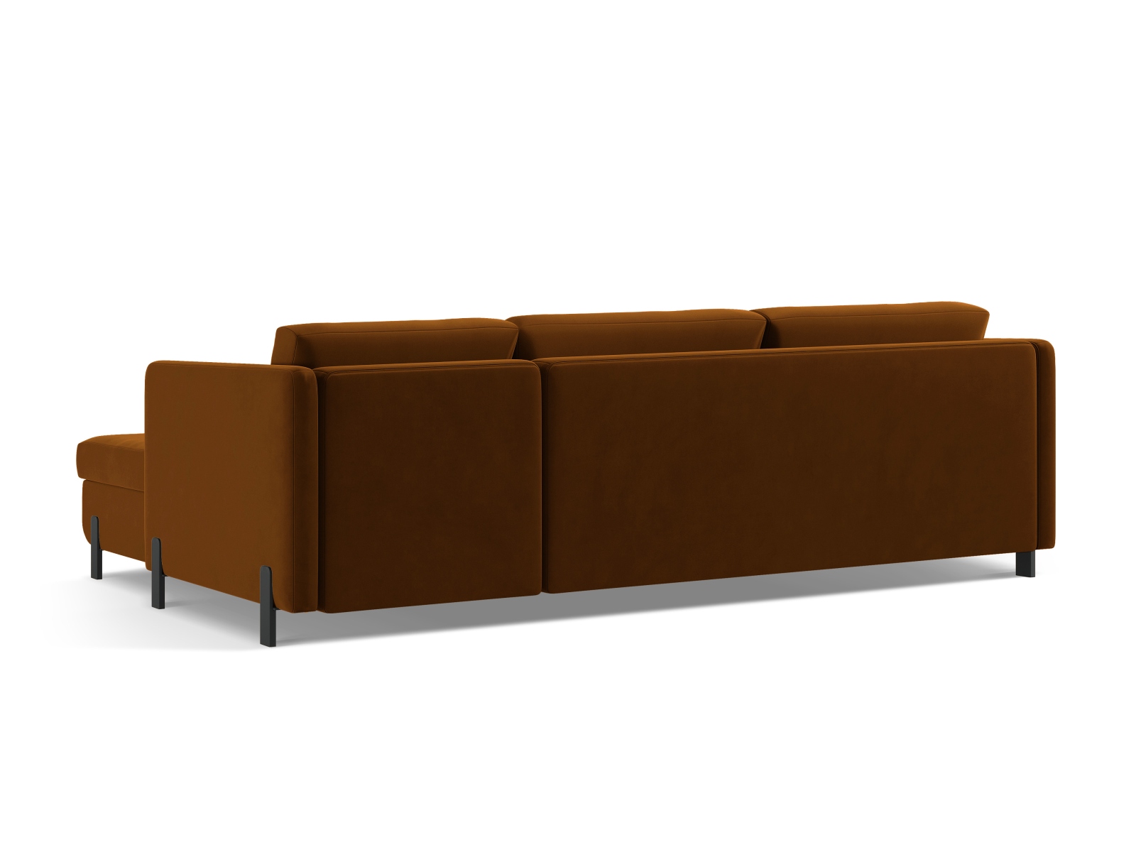 Velvet Left Corner Sofa With Bed Function, "Gloria", 4 Seats, 266x170x88