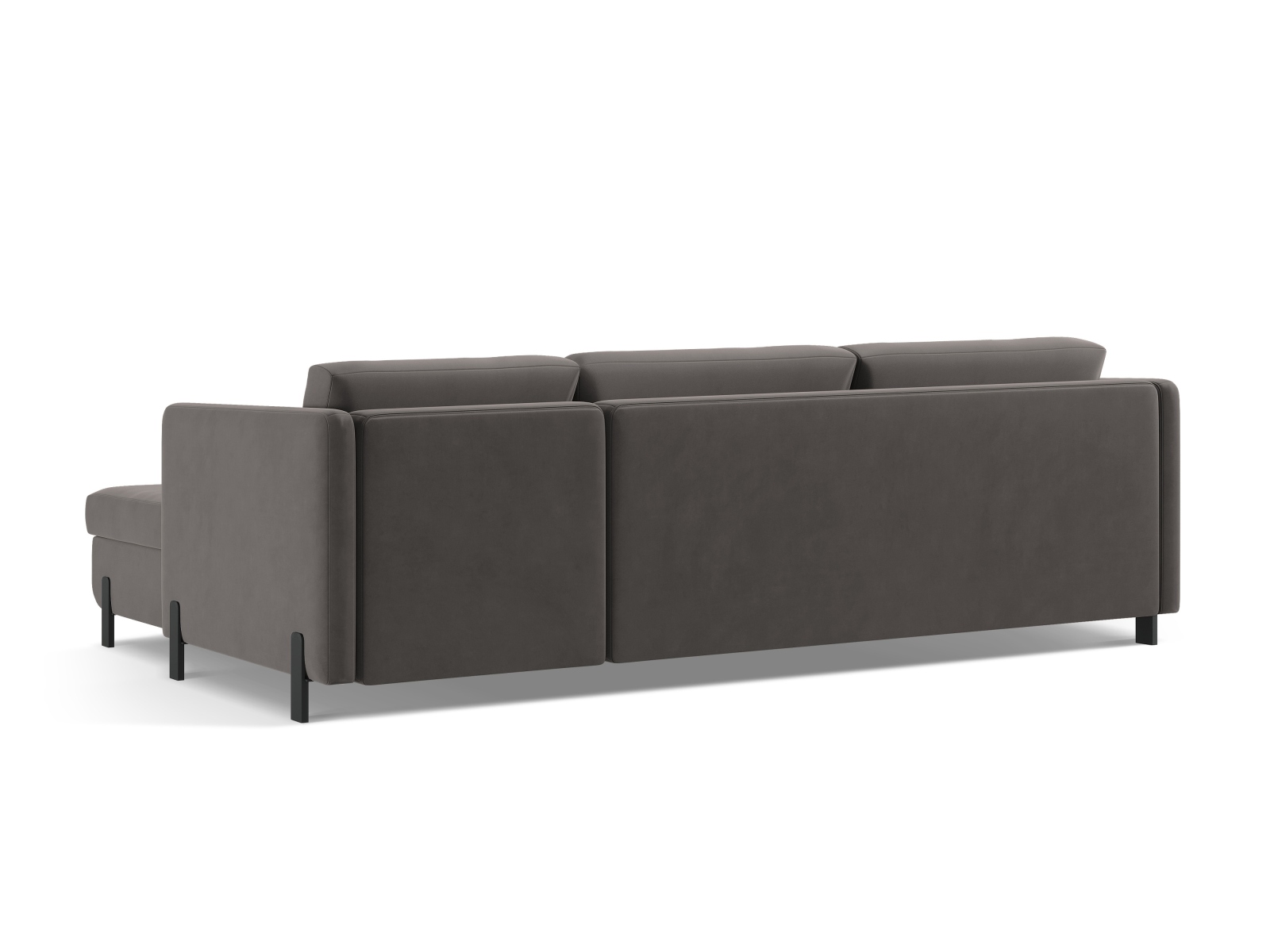 Velvet Left Corner Sofa With Bed Function, "Gloria", 4 Seats, 266x170x88