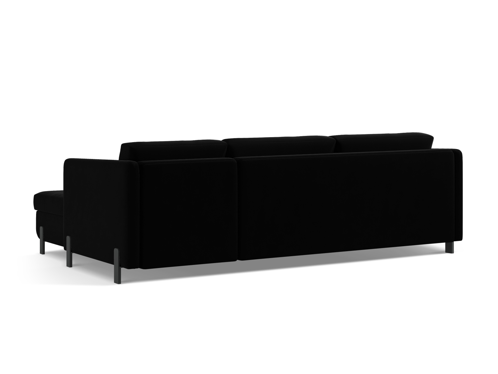 Velvet Left Corner Sofa With Bed Function, "Gloria", 4 Seats, 266x170x88
