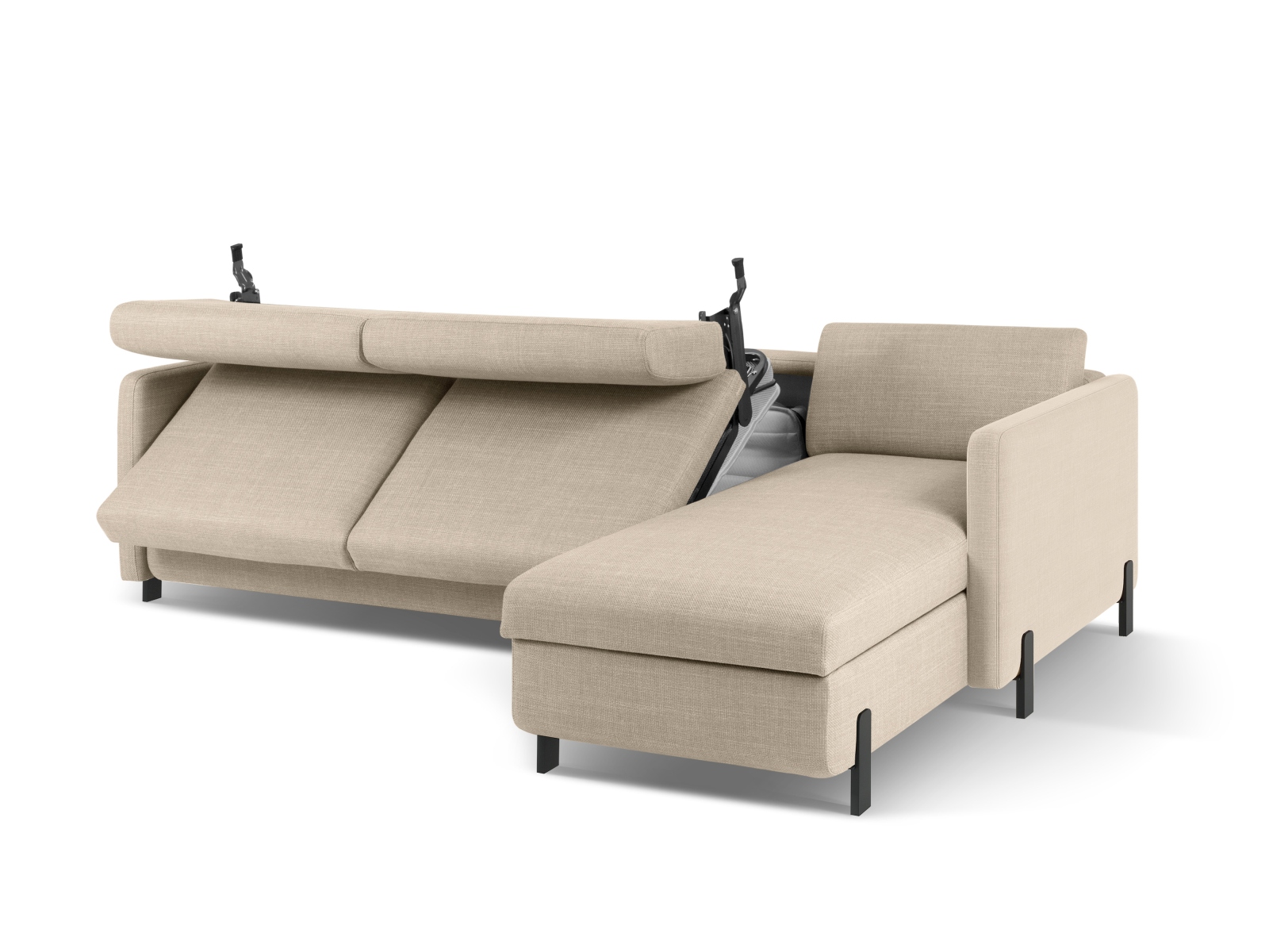 Right Corner Sofa With Bed Function And Box, "Gloria", 4 Seats, 266x170x88