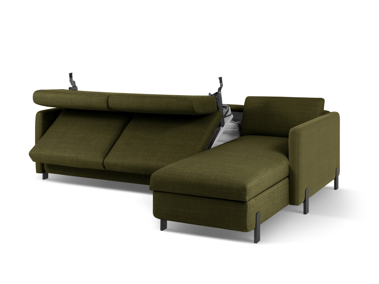 Right Corner Sofa With Bed Function And Box, "Gloria", 4 Seats, 266x170x88