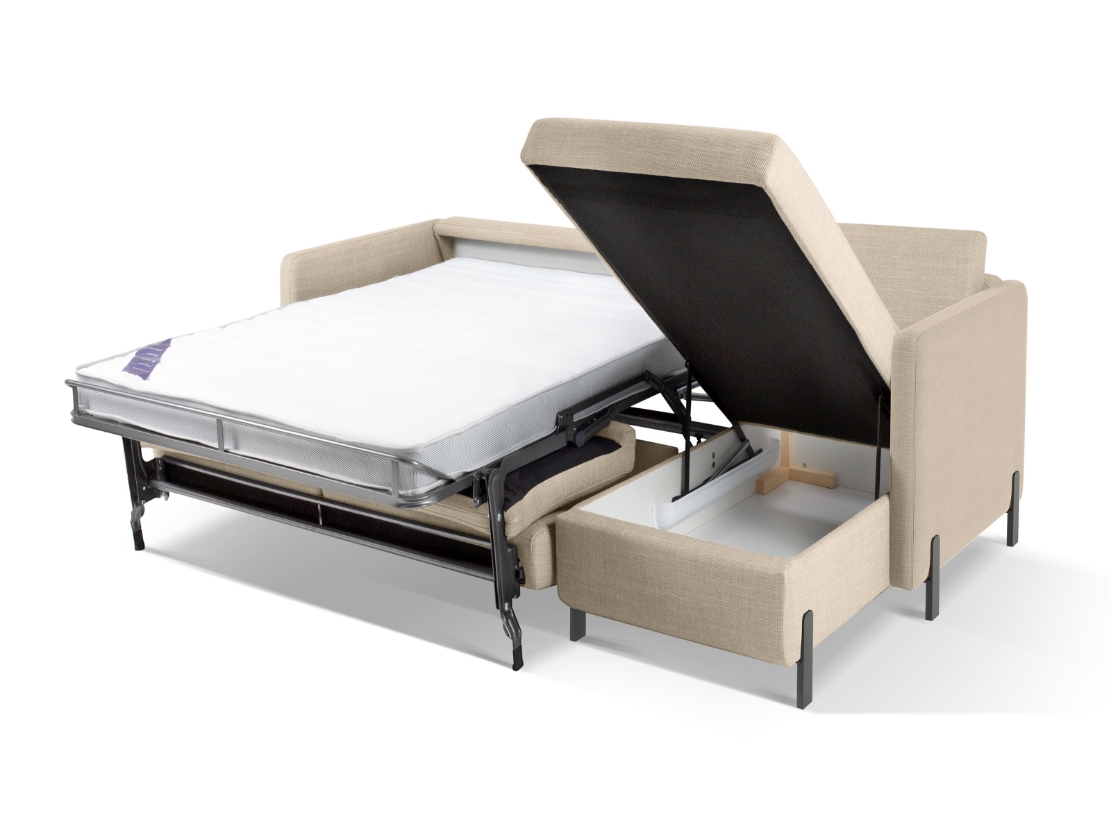 Right Corner Sofa With Bed Function And Box, "Gloria", 4 Seats, 266x170x88