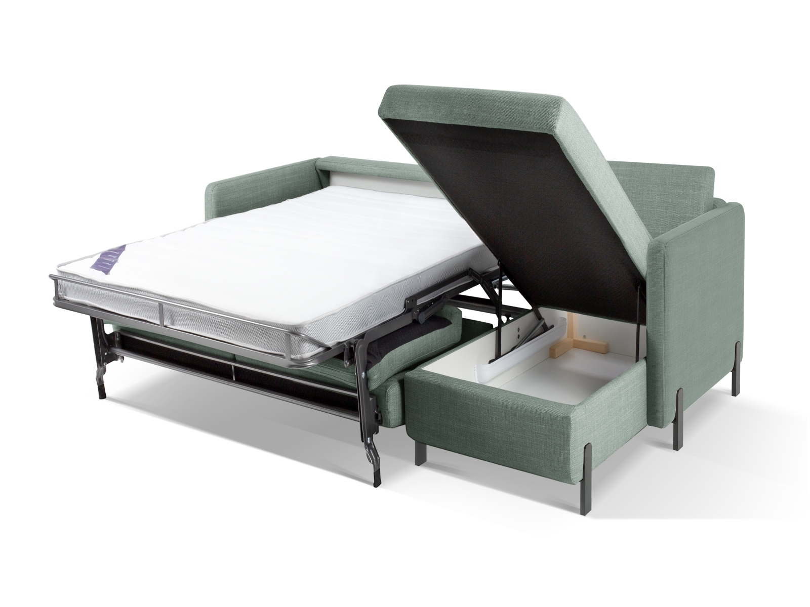 Right Corner Sofa With Bed Function And Box, "Gloria", 4 Seats, 266x170x88