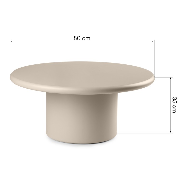 Stolik kawowy Arce 80 cm, ciemnobeżowy, matowy