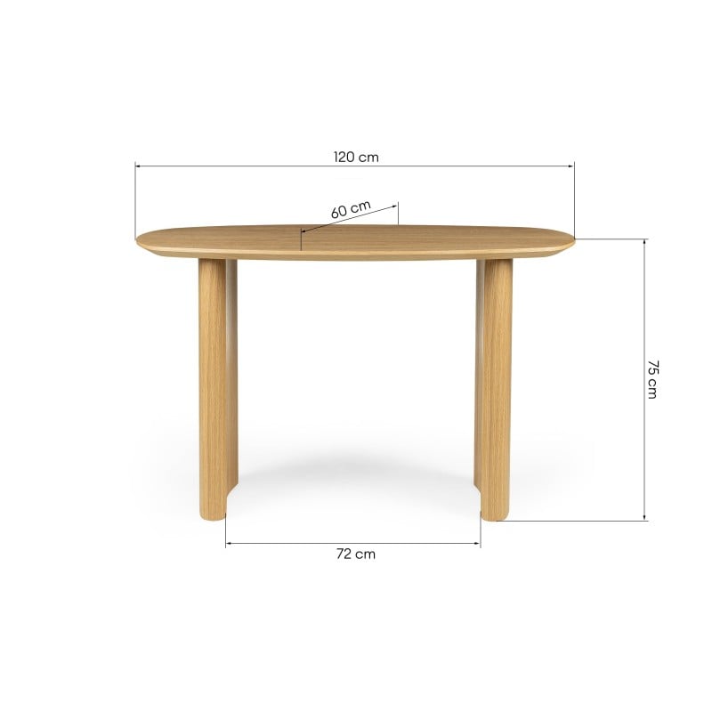 Biurko/konsola Oriento 120 cm, fornir dąb naturalny