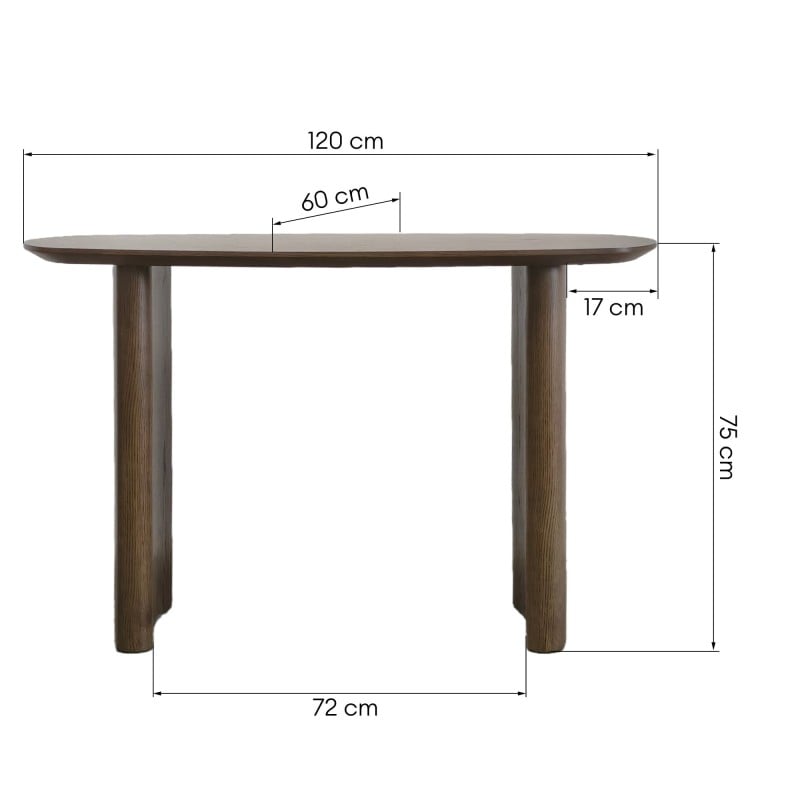 Biurko/konsola Oriento 120 cm, dąb ciemny
