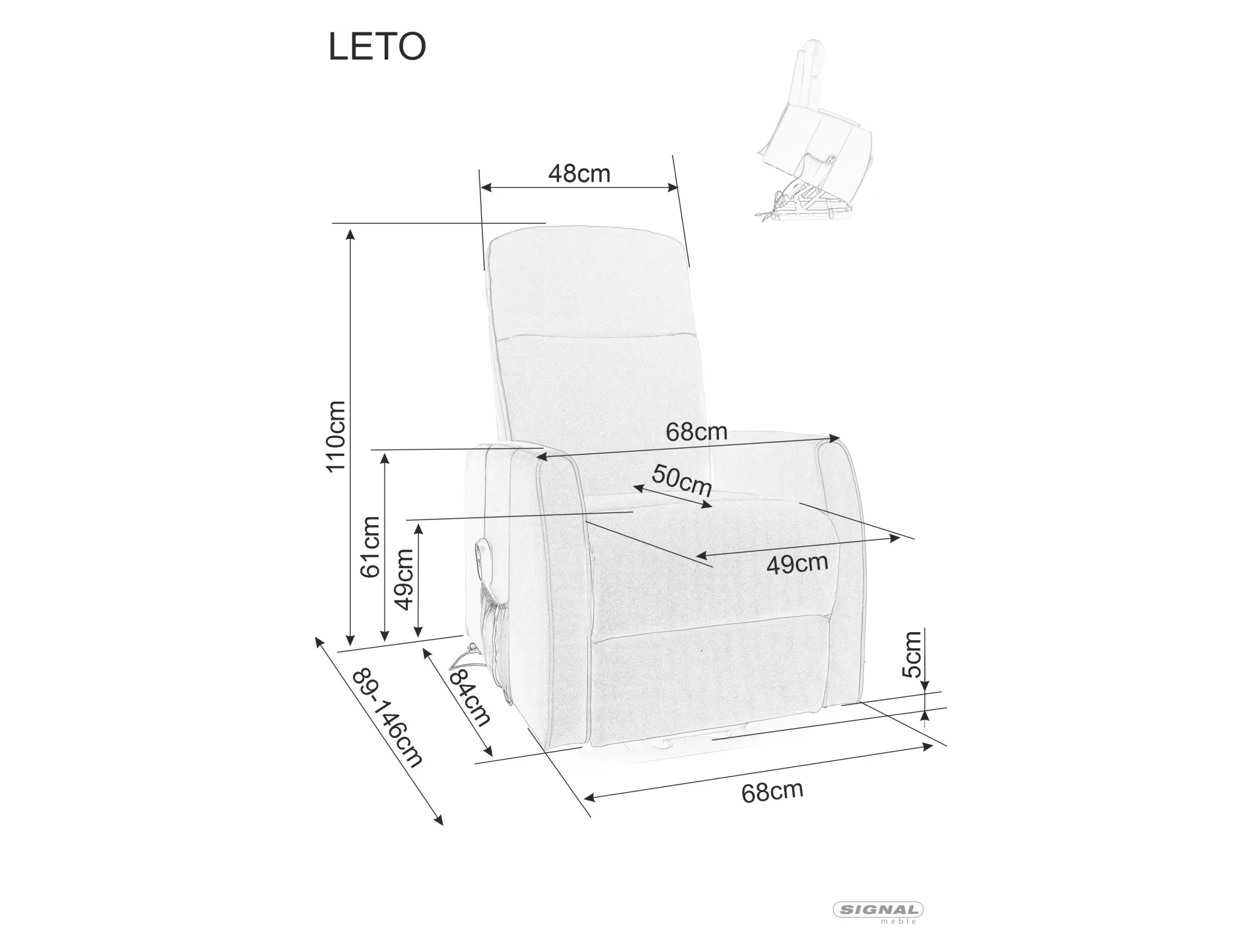 Fotel rozkładany Leto Velvet
