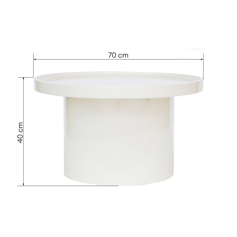 Stolik kawowy Chia, 70 cm, biały, glossy