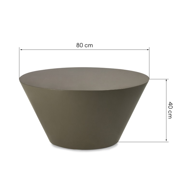 Stolik kawowy Eclipso, 80 cm, zielonoszary, glossy