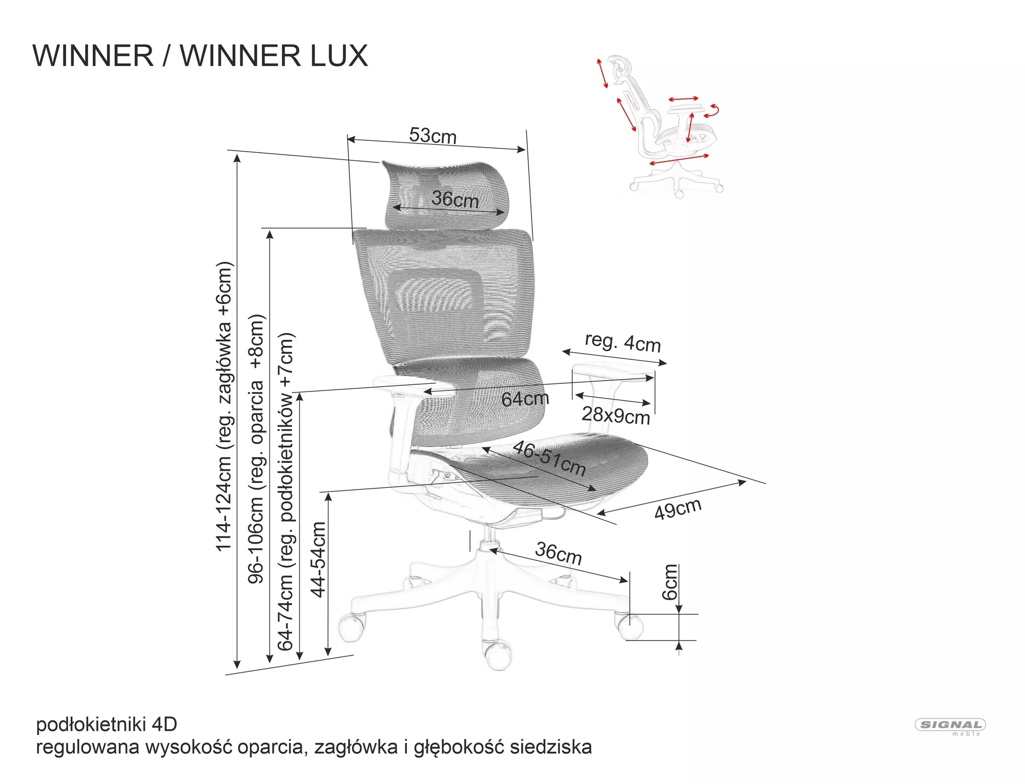 Fotel obrotowy Winner Lux