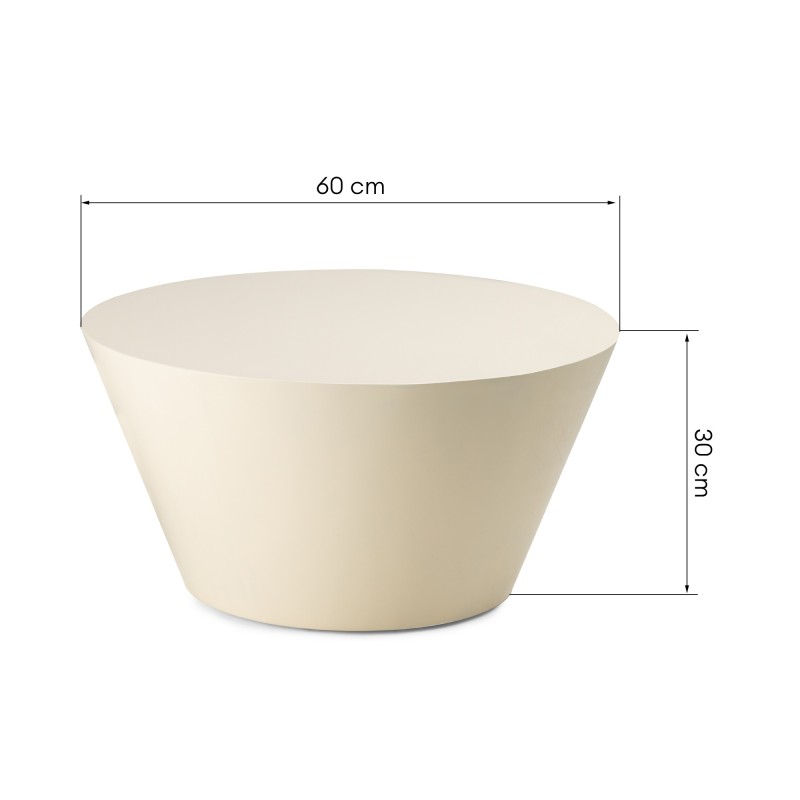 Stolik kawowy Eclipso, 60 cm, kremowo-biały, glossy