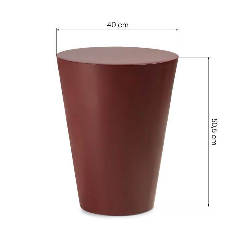 Stolik boczny Eclipso, 40 cm, bordowo-brązowy, glossy