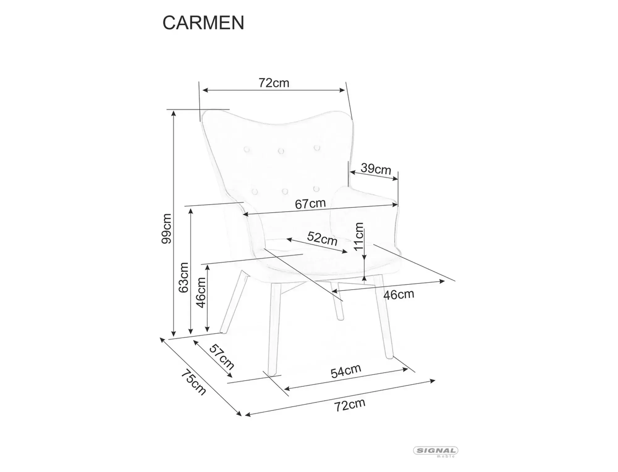 Fotel Carmen Raven