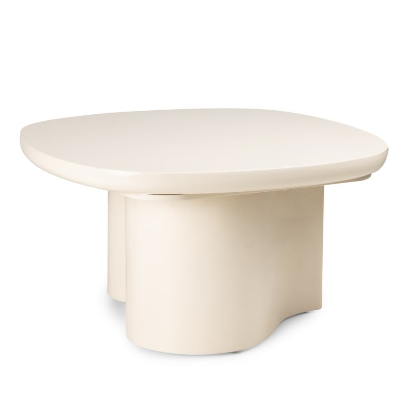 Stolik kawowy Puro 80 cm, jasnobeżowy, glossy