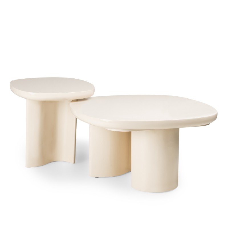 Stolik boczny Puro 50 cm, jasnobeżowy, glossy